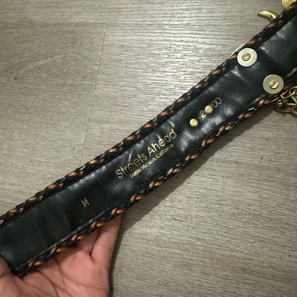 Vintage Rare Streets Ahead Elegant Brown and Gold Women\'s Belt